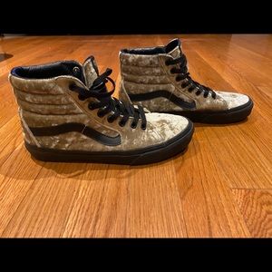 Gold crushed velvet Vans 8